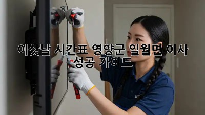 이삿날 시간표: 영양군 일월면 이사 성공 가이드