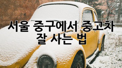 서울 중구에서 중고차 잘 사는 법